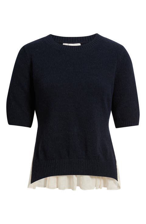 Liora Mixed Media Knit Top