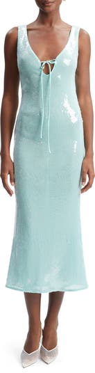 Isha Sequin Keyhole Cocktail Midi Dress