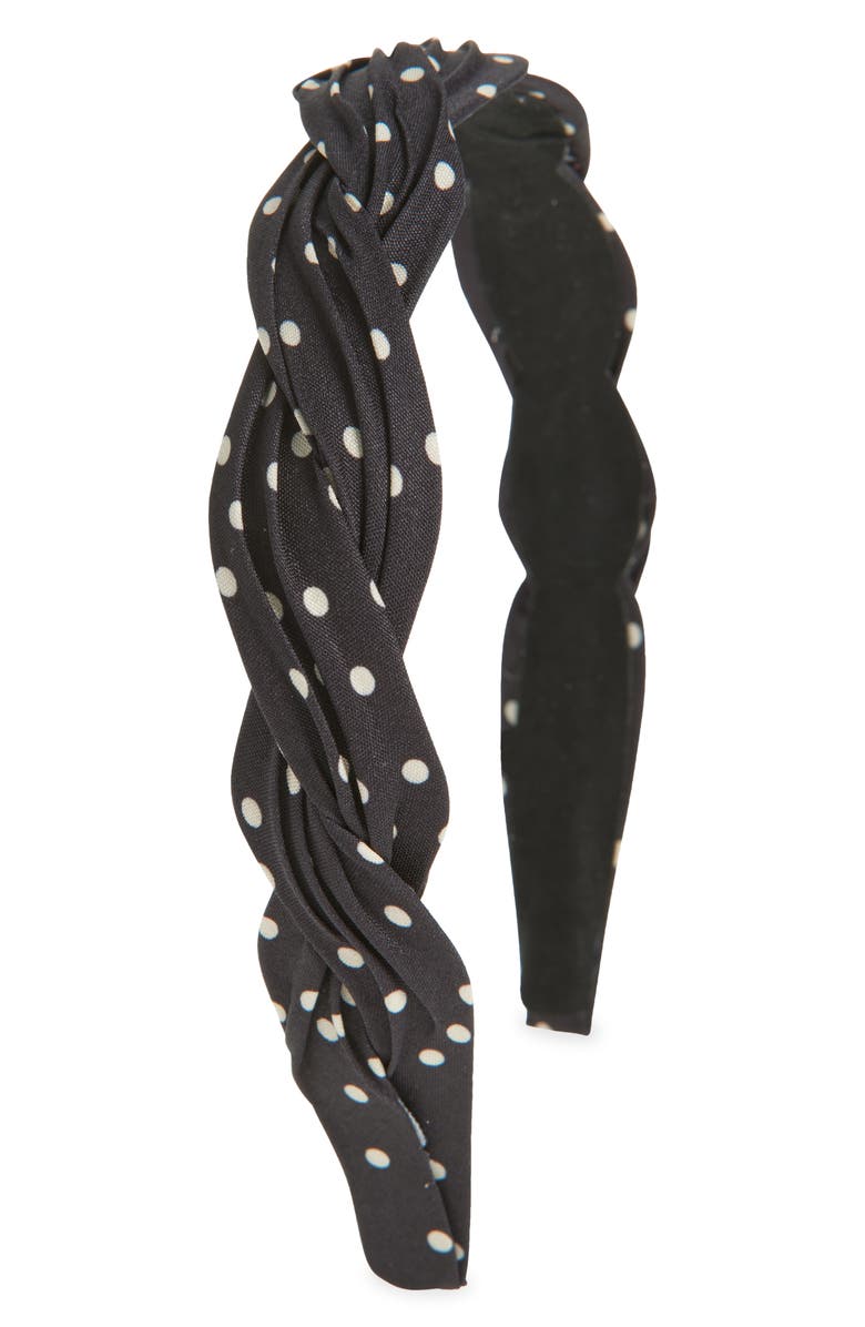 Tasha Twisted Polka Dot Headband, Main, color,