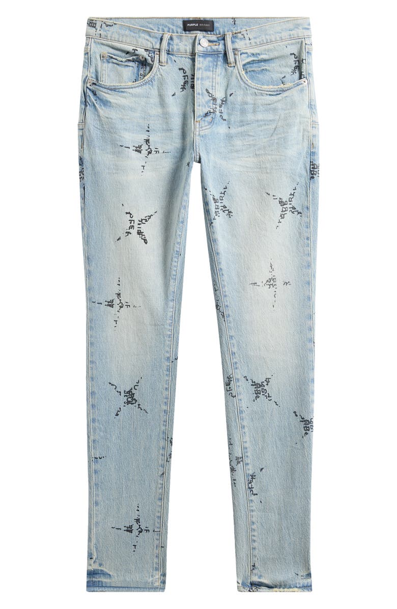 PURPLE BRAND High Waist Raw Hem Skinny Jeans, Alternate, color, Light Indigo