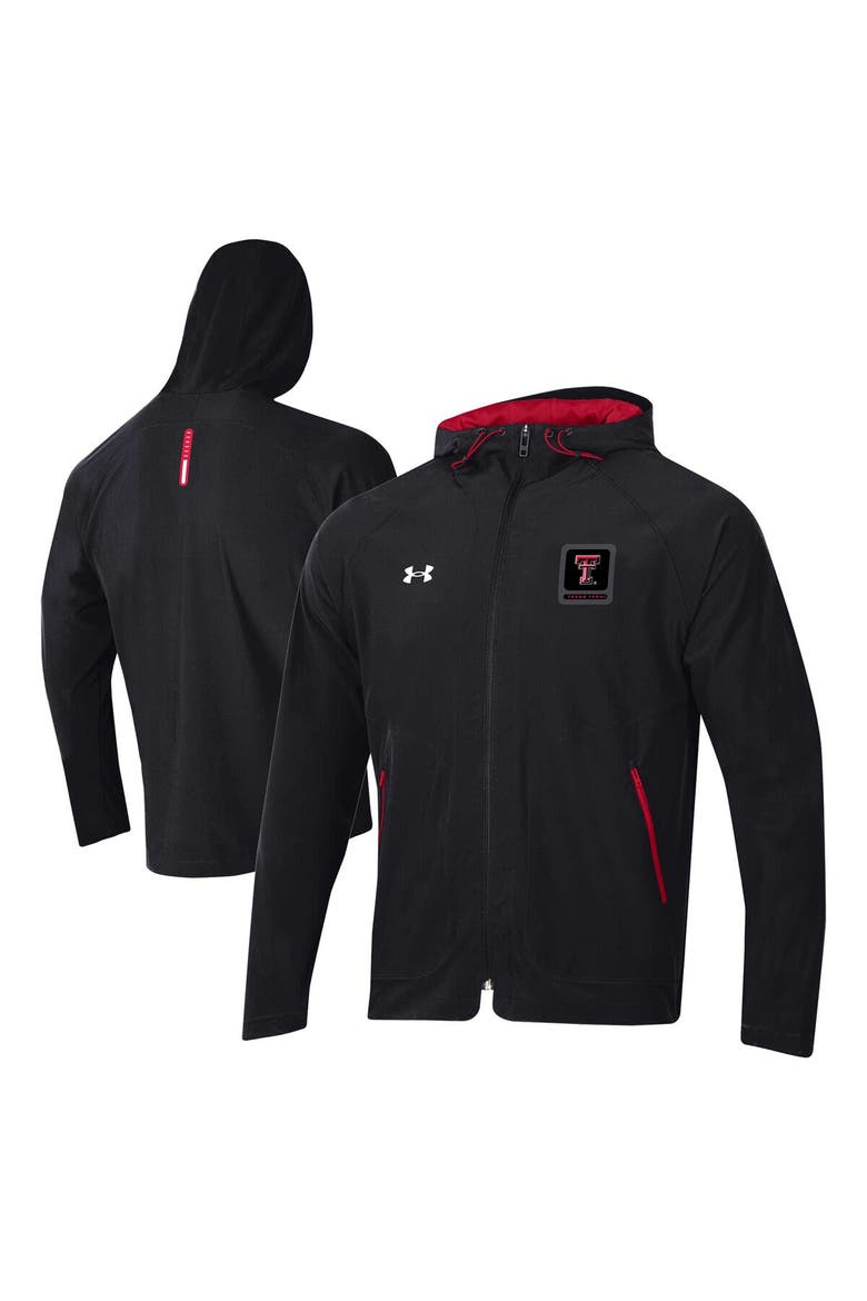 Men's Under Armour Black Texas Tech Red Raiders Unstoppable Raglan Full-Zip Jacket, Main, color, Black