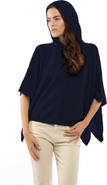 Monticelli Cashmere Pure Cashmere Button Hoodie Poncho