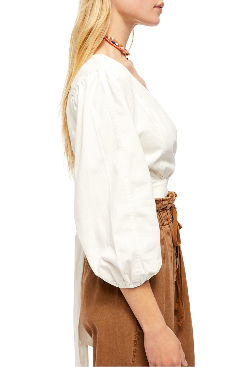 Sophie Crop Wrap Top, Alternate, color, WHITE