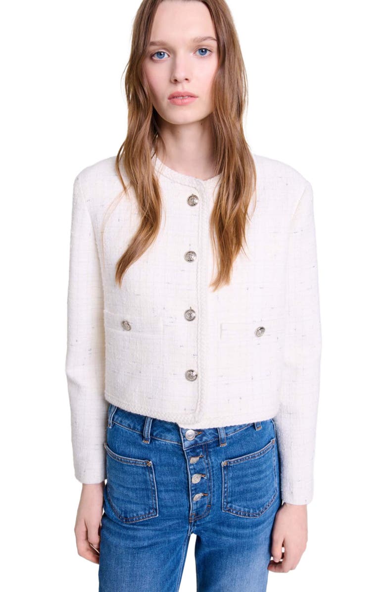 maje Tweed jacket, Alternate, color, 