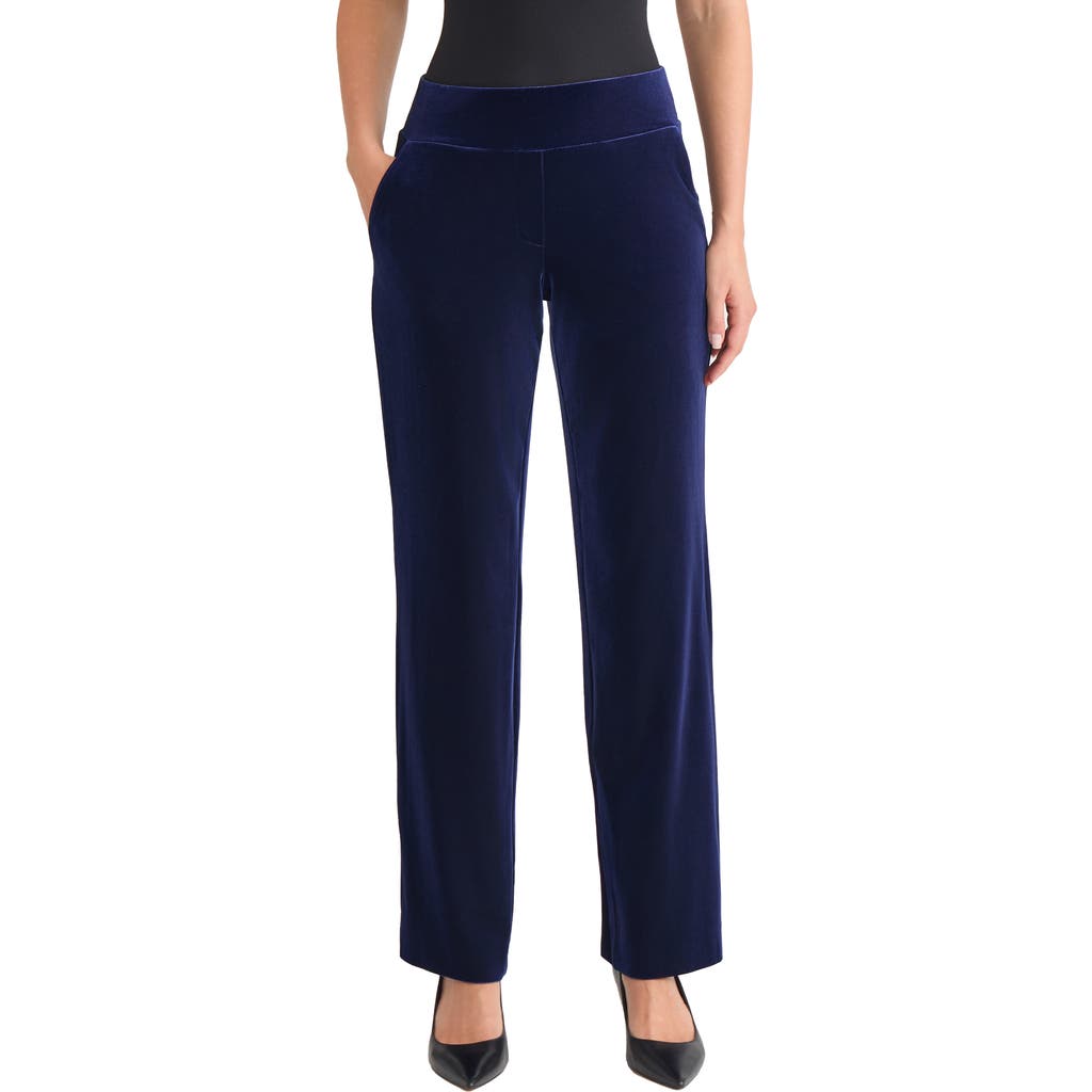 Jones New York Pull-on Straight Leg Pants In Blue