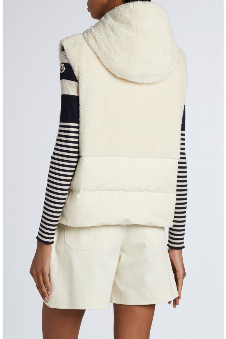 Floy Mixed Media Down Vest, Alternate, color, SILK WHITE