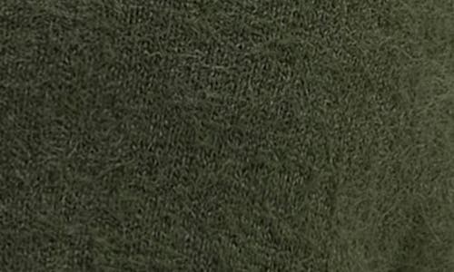 Estelle Camille Fuzzy Crewneck Cardigan In Green