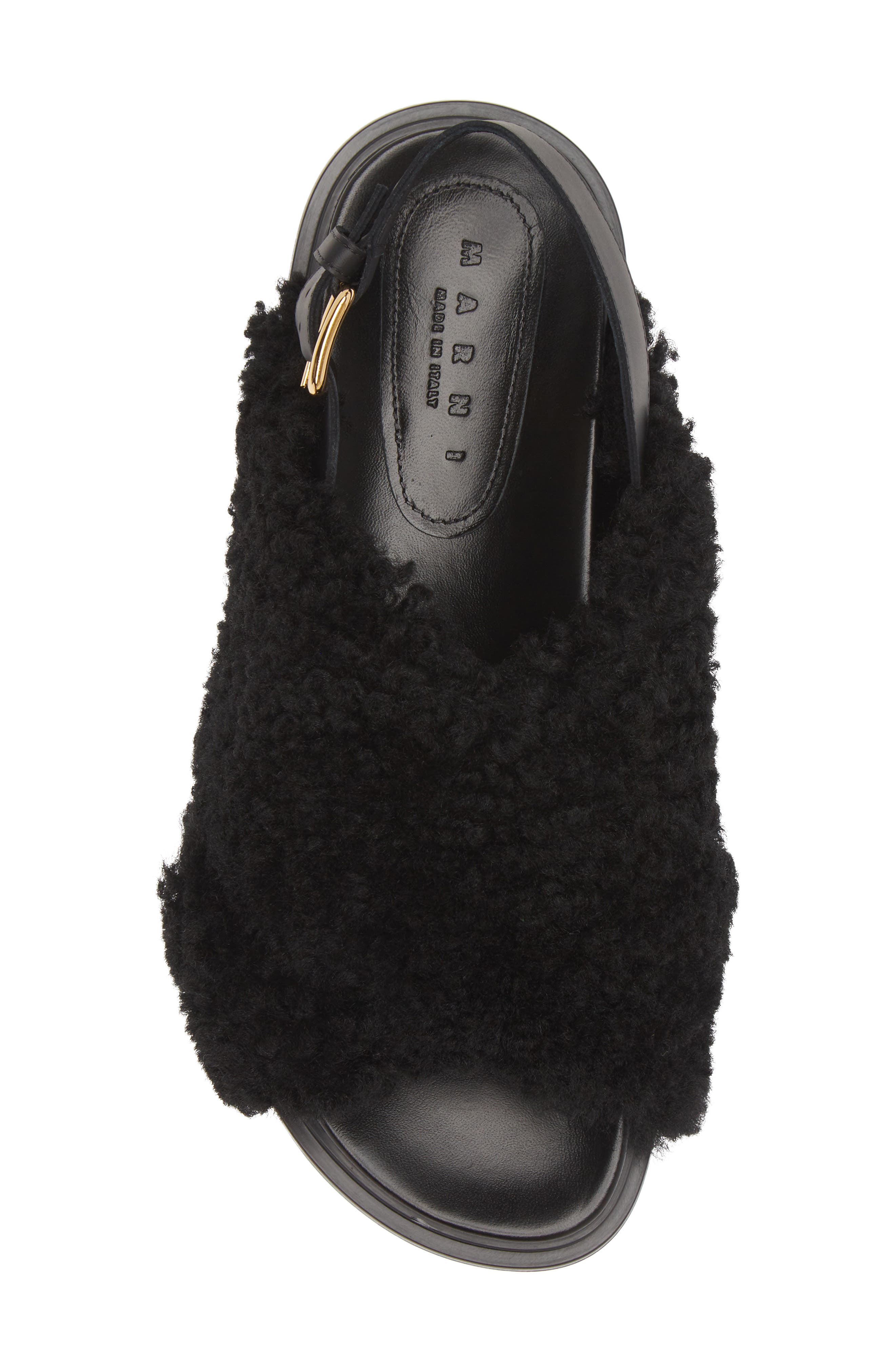 Marni Fussbett Genuine Shearling Sandal, Alternate, color, 