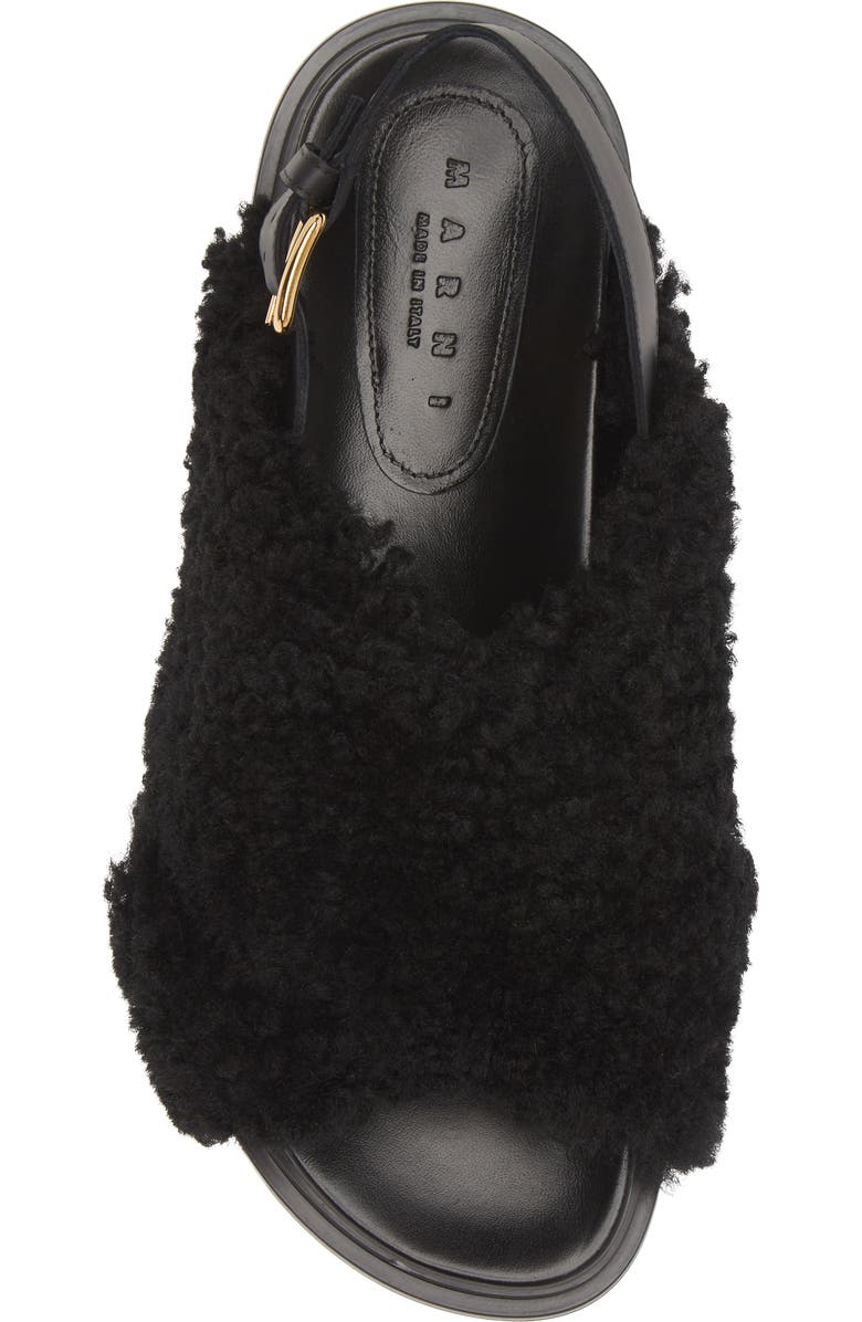 Marni Fussbett Genuine Shearling Sandal, Alternate, color,