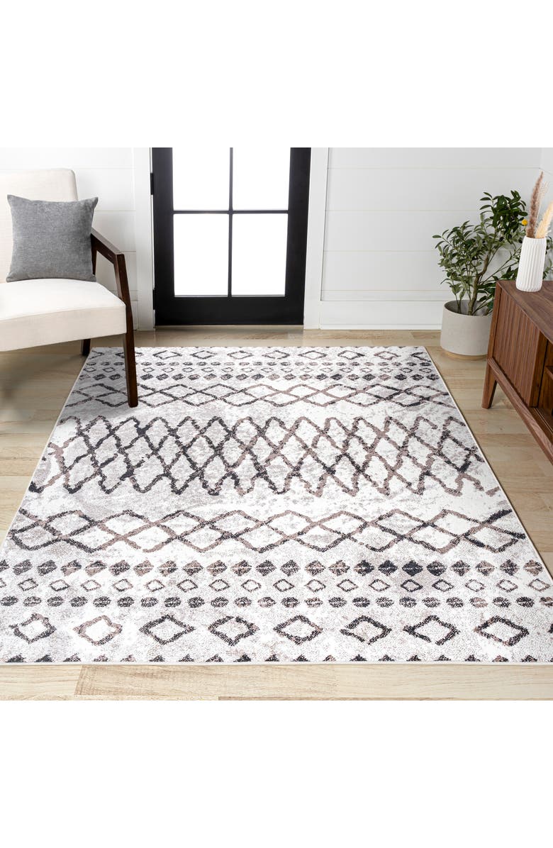 JONATHAN Y Aksil Moroccan Diamond Area Rug, Alternate, color, Ivory/Brown