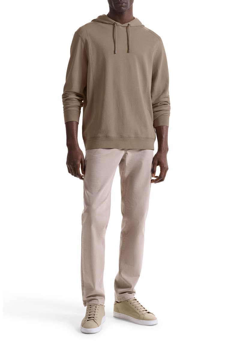 Textured Piqué Hoodie, Alternate, color, COBBLESTONE