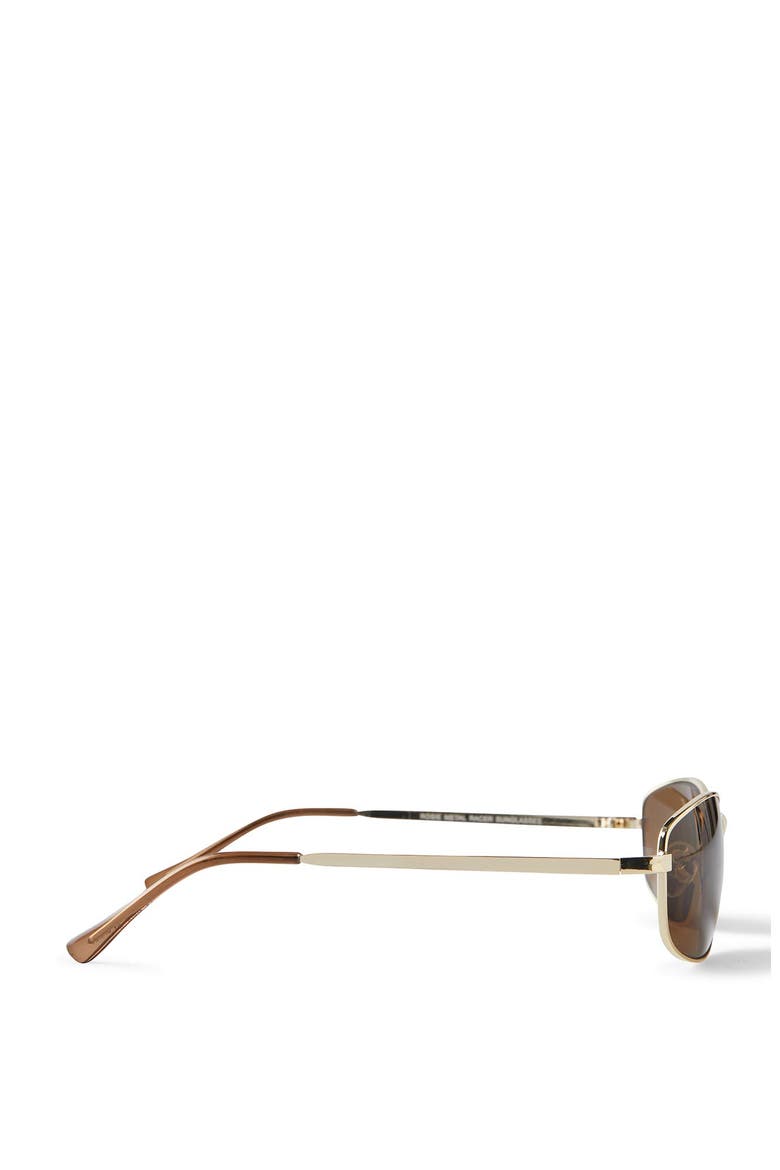 Rosie Metal Racer Sunglasses, Alternate, color, Gold Brown