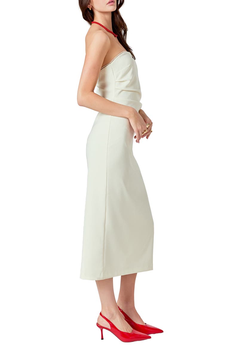 Strapless Midi Dress, Alternate, color, CREAM
