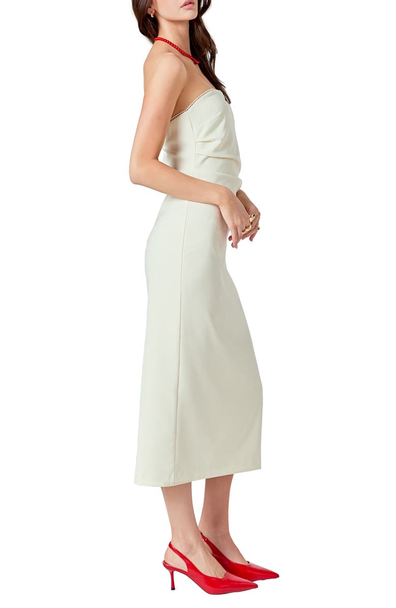Endless Rose Strapless Midi Dress, Alternate, color, Cream