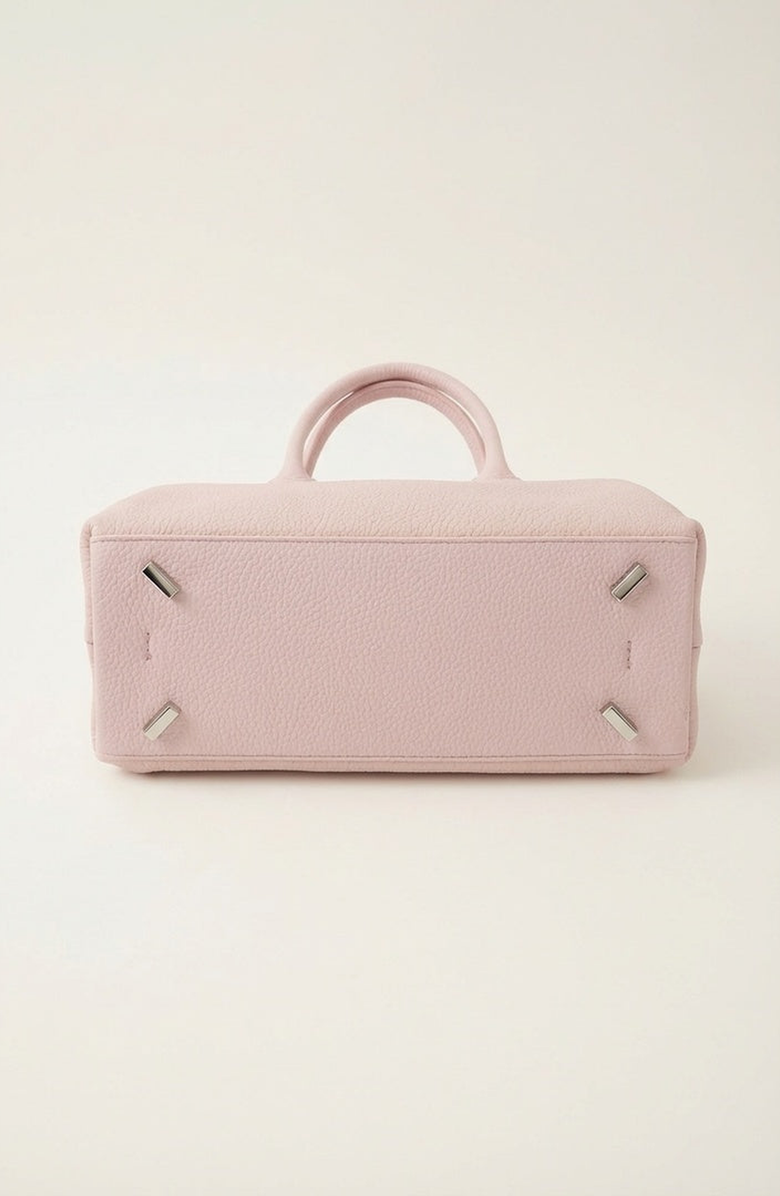 Modenaire Top Handle Leather Bag with Ring Accent, Alternate, color, Pink