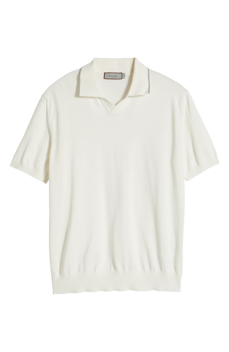 Canali Regular Fit Johnny Collar Polo, Alternate, color, White