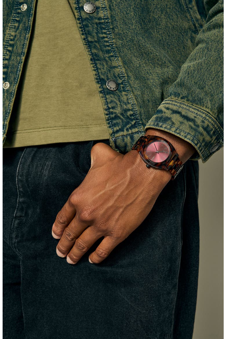 The Time Teller Acetate Bracelet Watch, 40mm, Alternate, color, TORTOISE / OXBLOOD