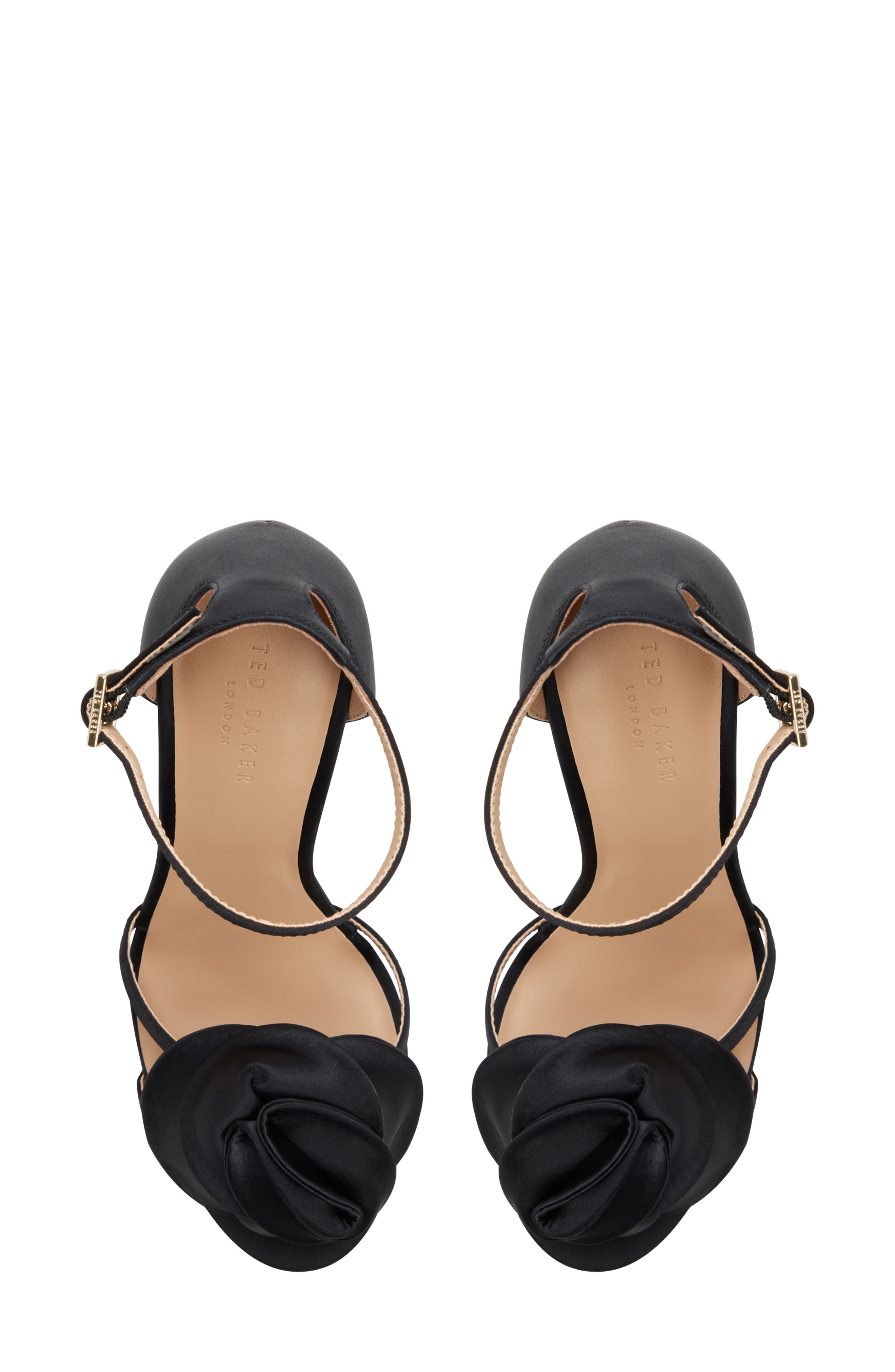Ted Baker London Alia Rose Ankle Strap Sandal, Alternate, color, Black