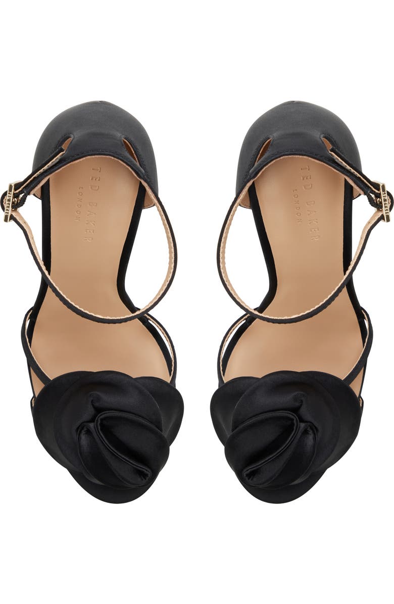Ted Baker London Alia Rose Ankle Strap Sandal, Alternate, color, Black