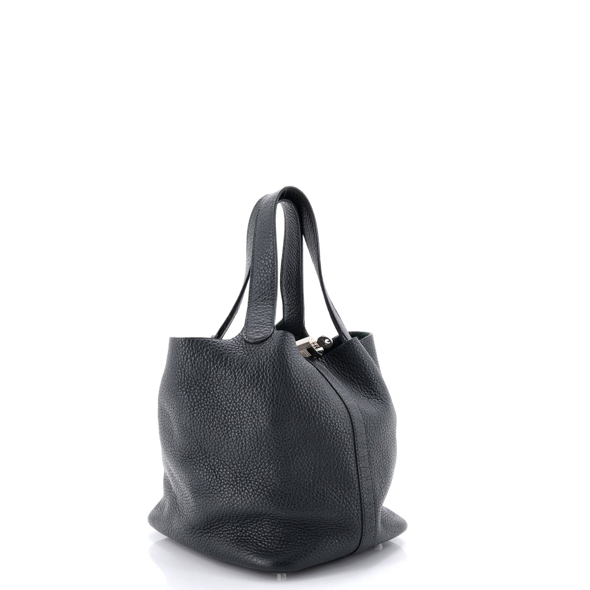 Pre-Owned Hermes Picotin Lock Bag Clemence MM, Alternate, color, Vert Fonce