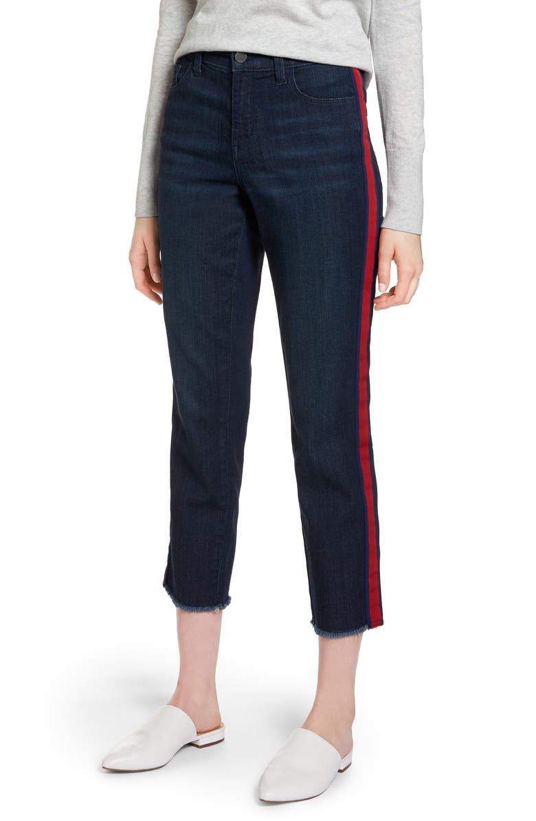Halogen<sup>®</sup> Tuxedo Stripe Straight Leg Jeans, Main, color,