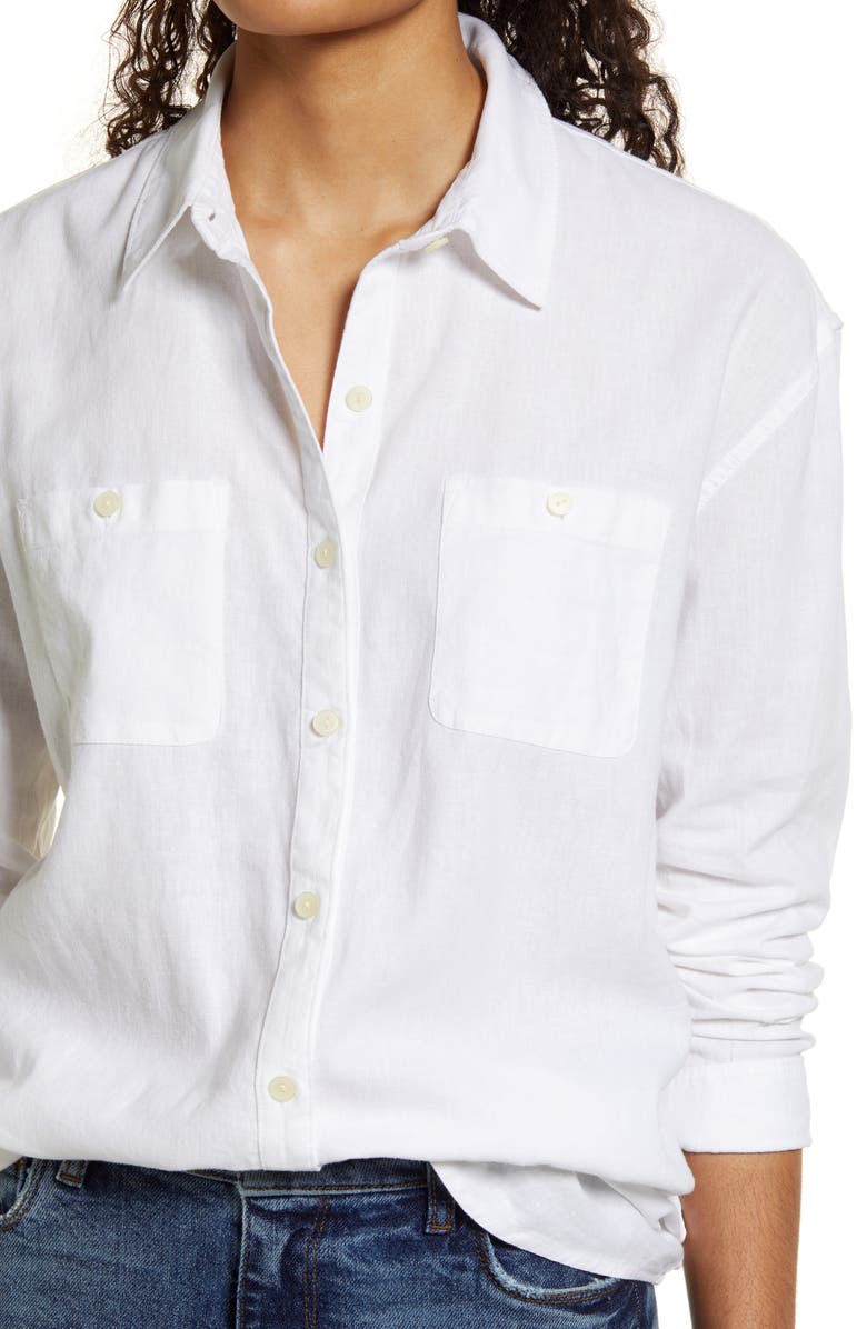 Caslon<sup>®</sup> Women's Linen Button-Up Shirt, Alternate, color,