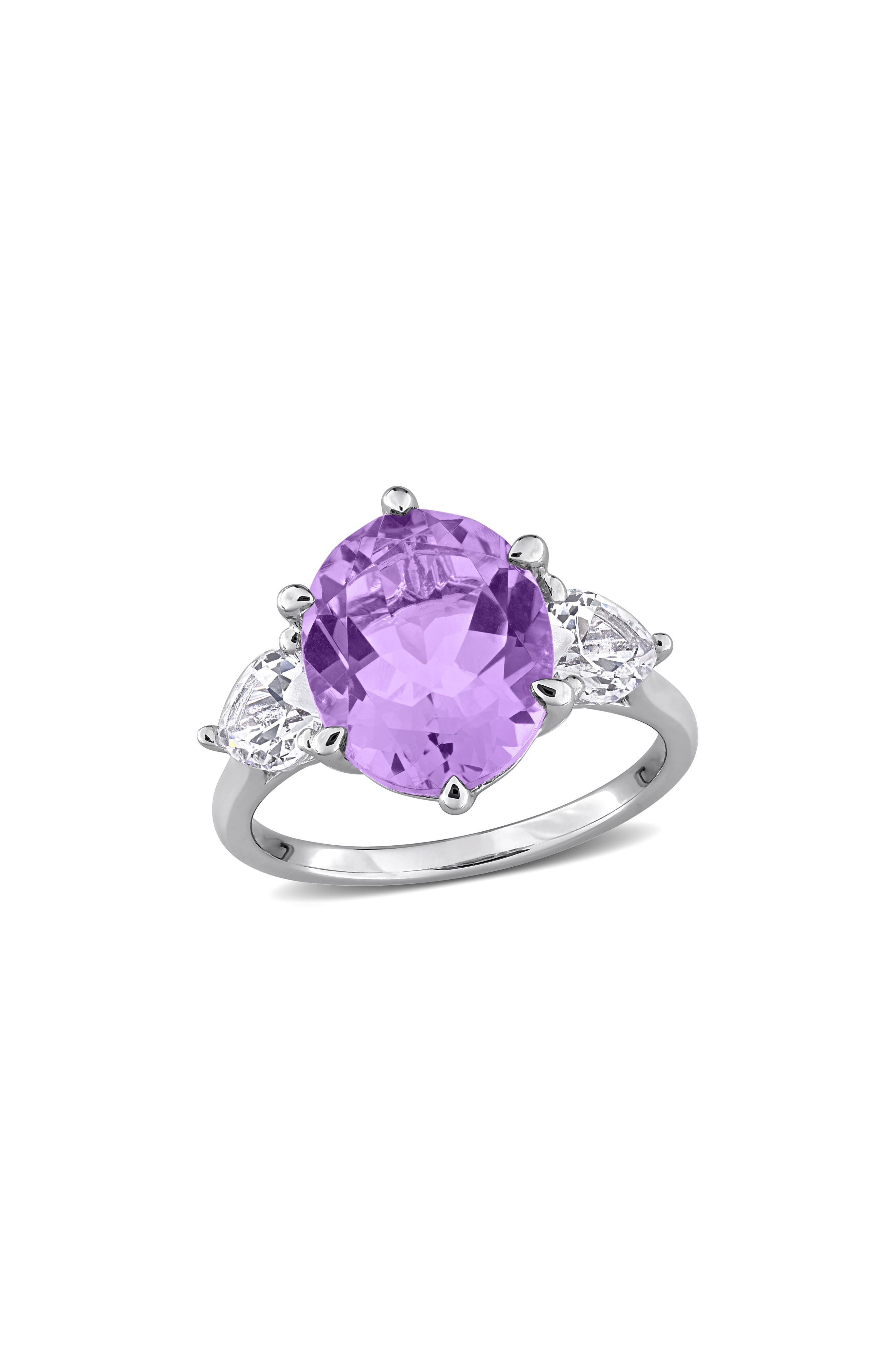 Sterling Silver Pink Amethyst Statement Ring