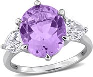 DELMAR Sterling Silver Pink Amethyst Statement Ring