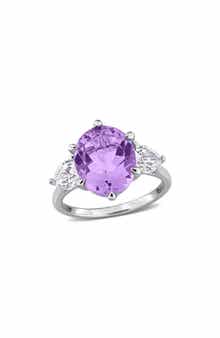 Sterling Silver Pink Amethyst Statement Ring