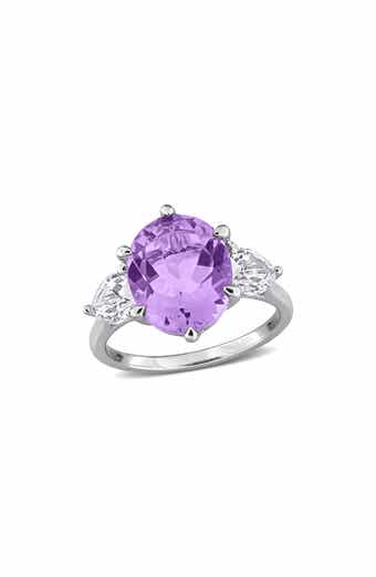 Sterling Silver Pink Amethyst Statement Ring