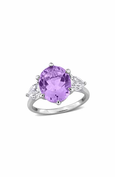 Sterling Silver Pink Amethyst Statement Ring