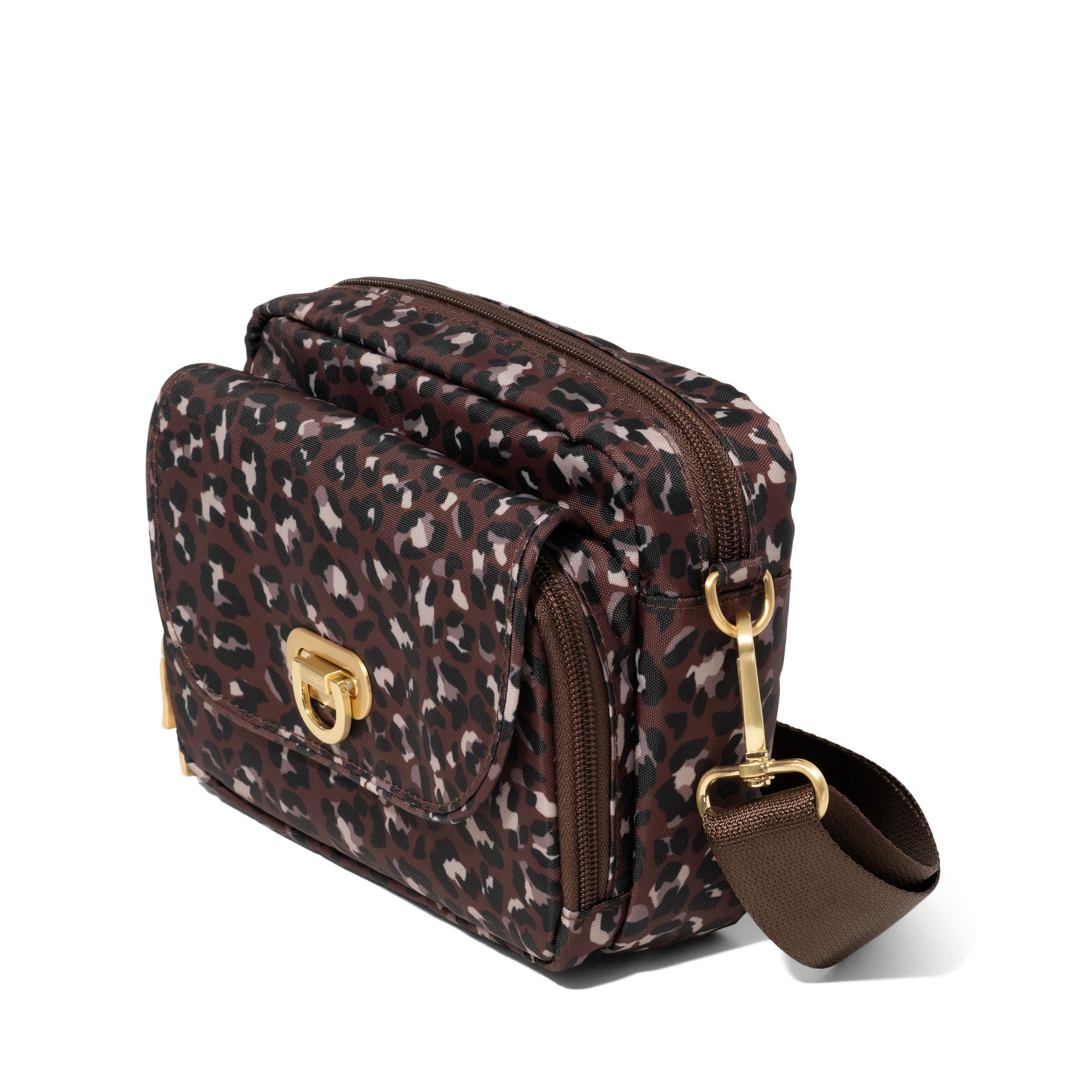 Coastal Flip Lock Camera Bag Crossbody, Alternate, color, GANACHE CHEETAH GOLD HARDWARE