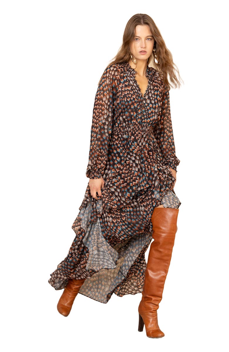 Hale Bob Karter Chiffon Maxi Dress, Alternate, color, 