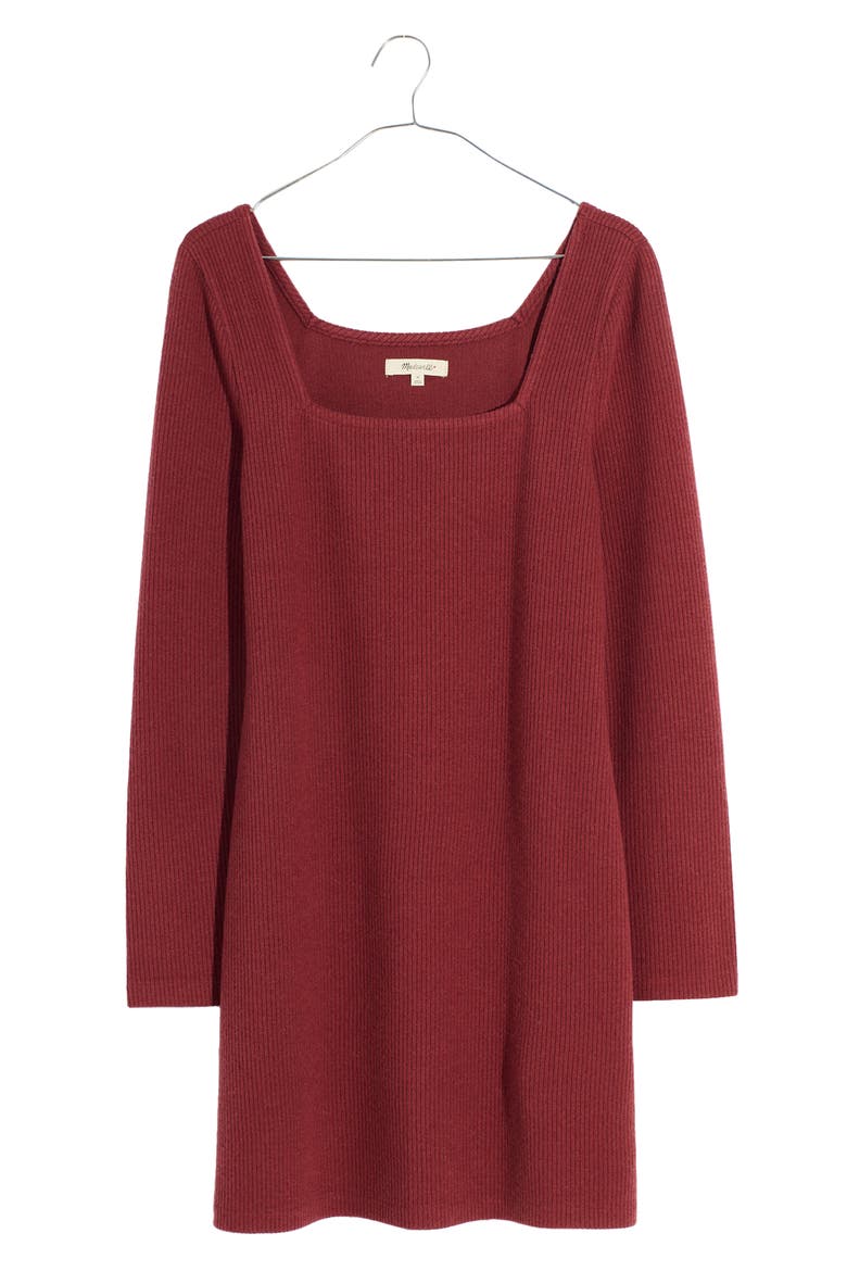 Long Sleeve Rib Body-Con Midi Dress, Main, color, RICH BURGUNDY