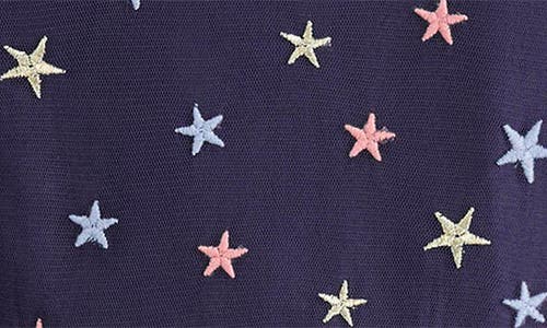 Mini Boden Kids' Gingerbread Embroidered Tiered Tulle Party Dress In Blue