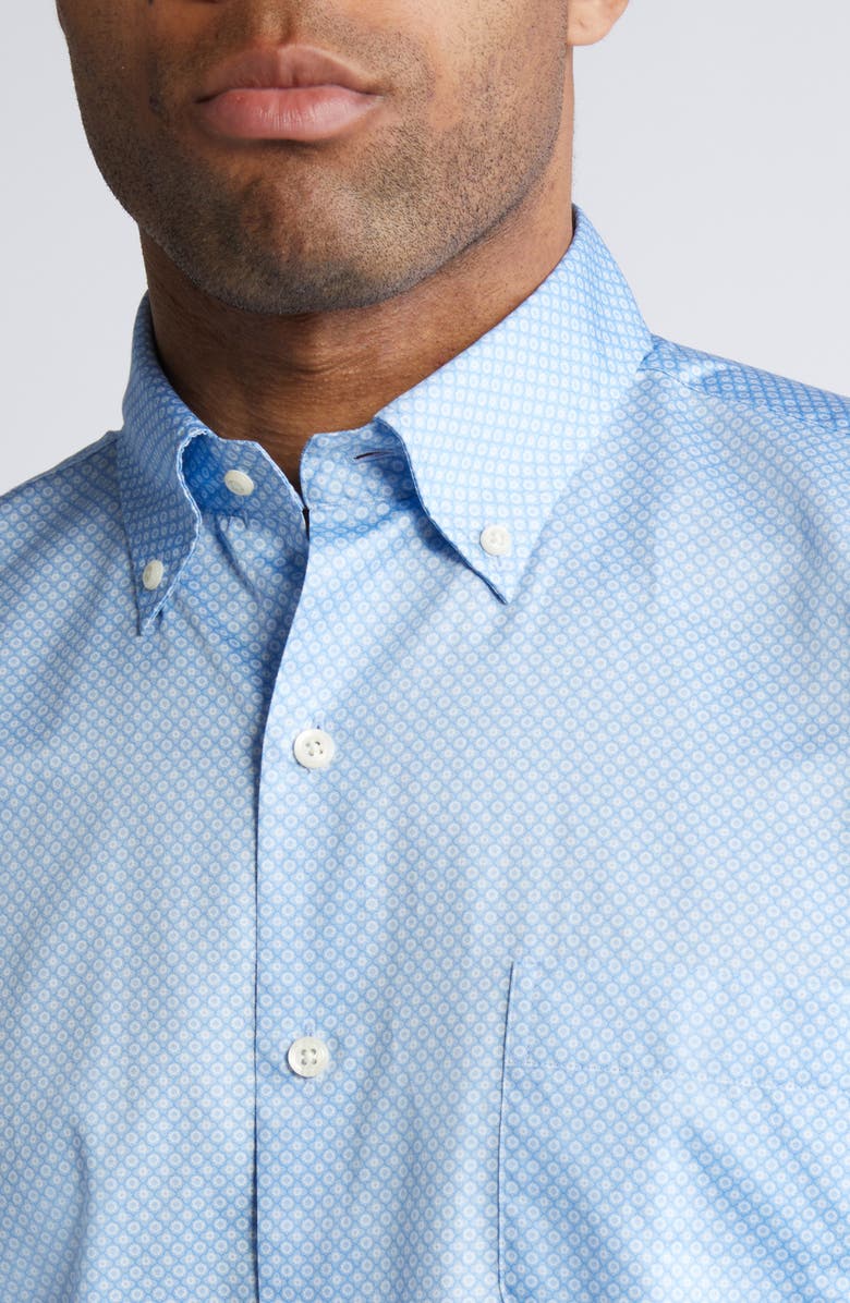 Peter Millar Vaughn Micropattern Button-Down Shirt, Alternate, color, Cottage Blue