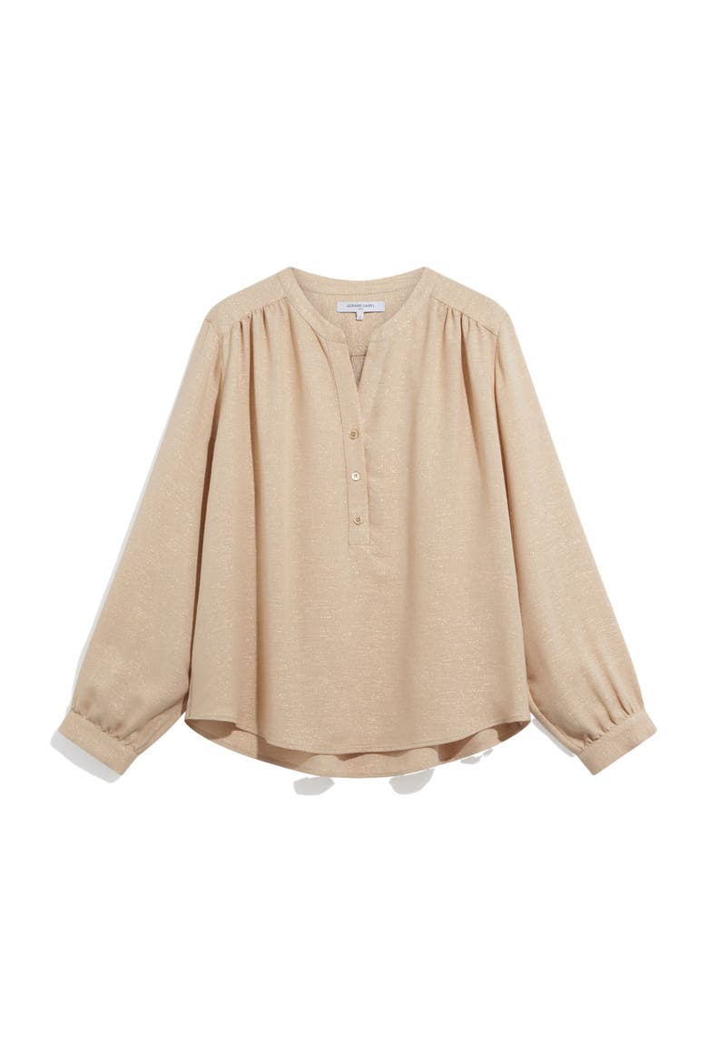 Liset V-Neck Long Sleeve Shirt, Alternate, color, Sand