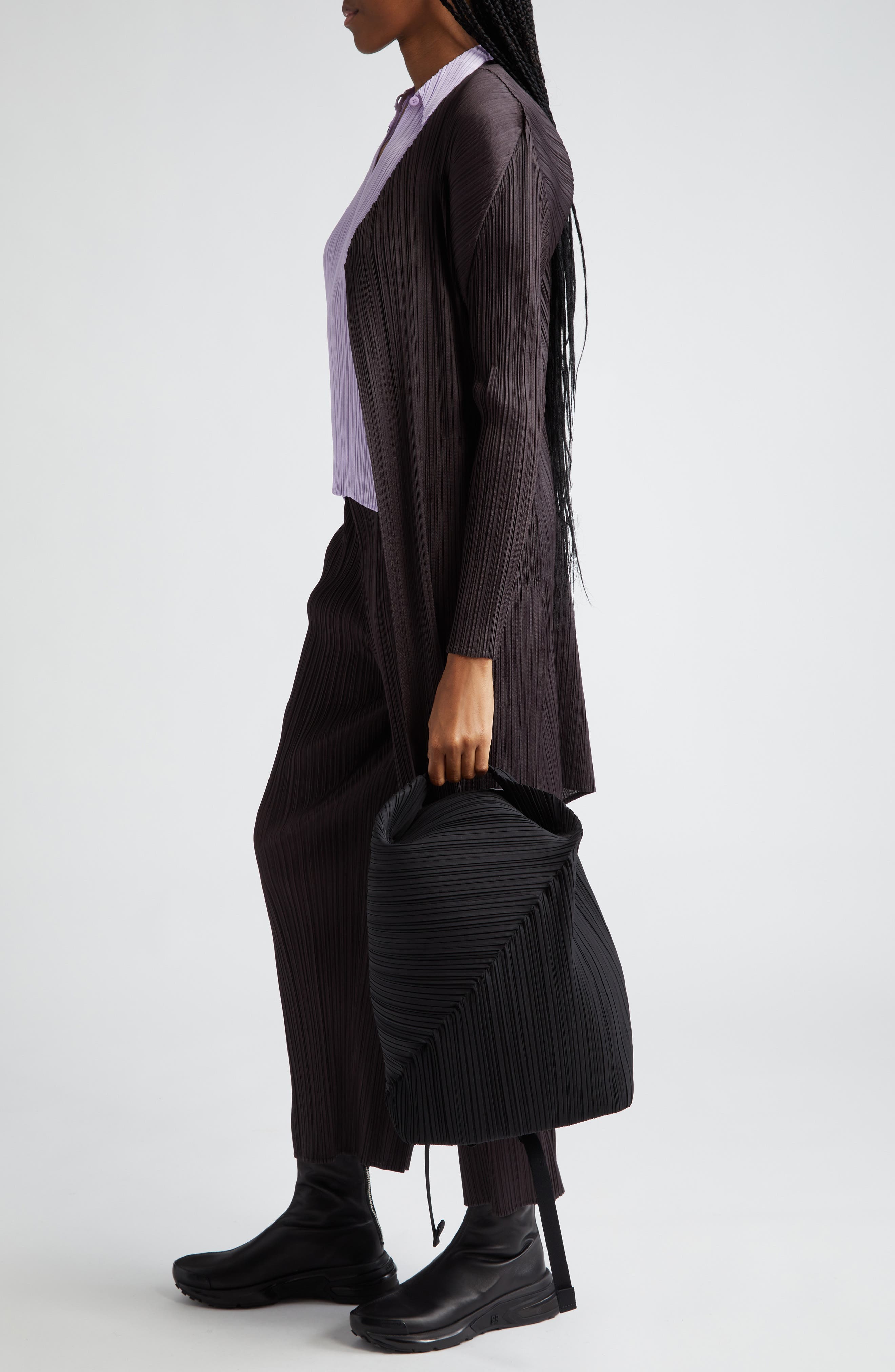 Pleats Please Issey Miyake Diagonal Pleats Backpack, Alternate, color, 