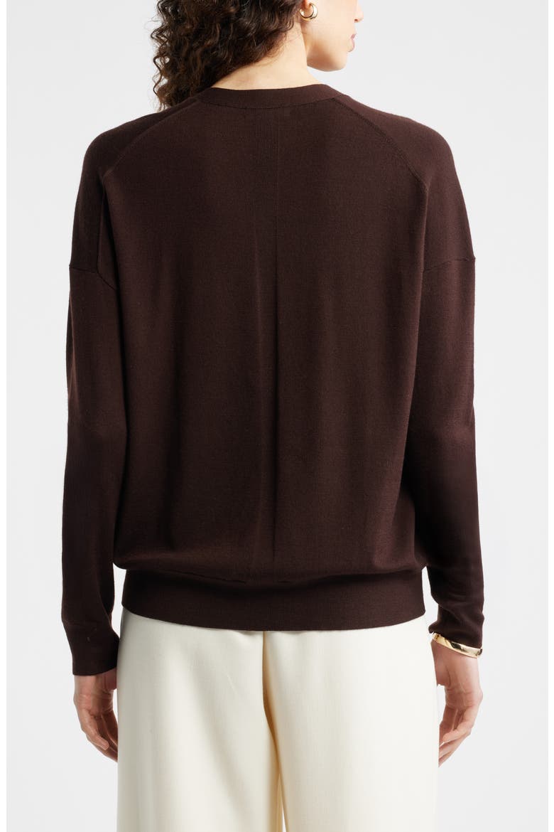 Asymmetrical Wool Blend Cardigan, Alternate, color, BROWN COFFEE