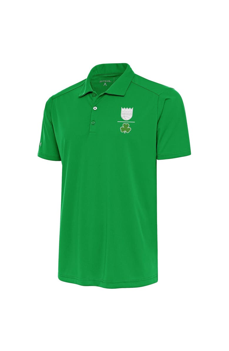 ANTIGUA Men's Antigua Kelly Green Sacramento Kings Shamrock Tribute Polo, Main, color,