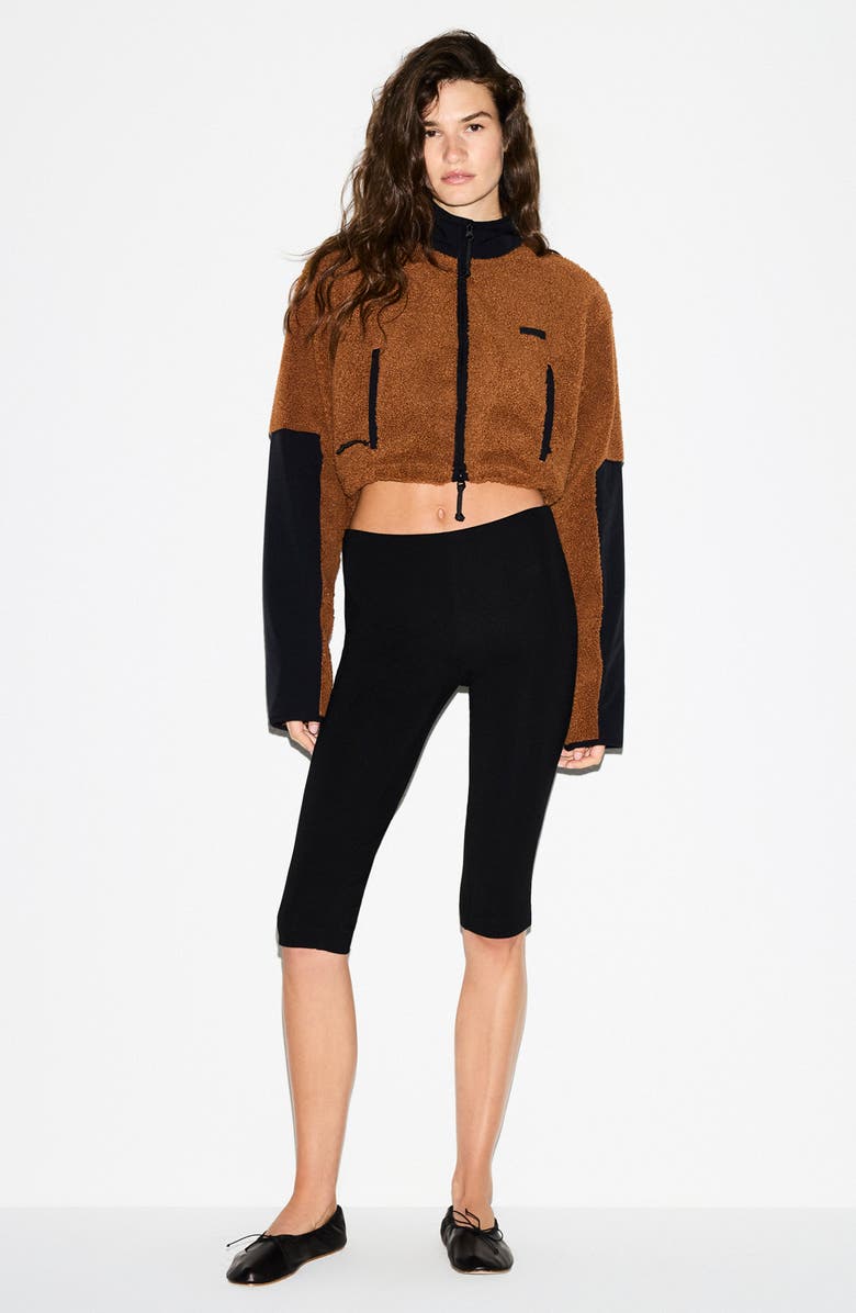 SKIMS Faux Shearling Crop Jacket, Alternate, color, Chai