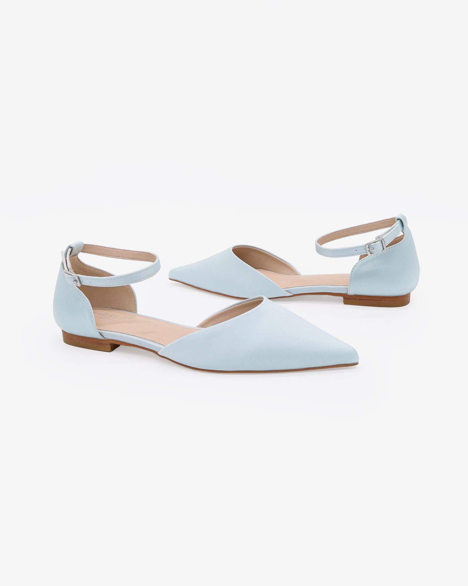 Bella Satin pointed toe Ankle Strap, Alternate, color, Light Blue