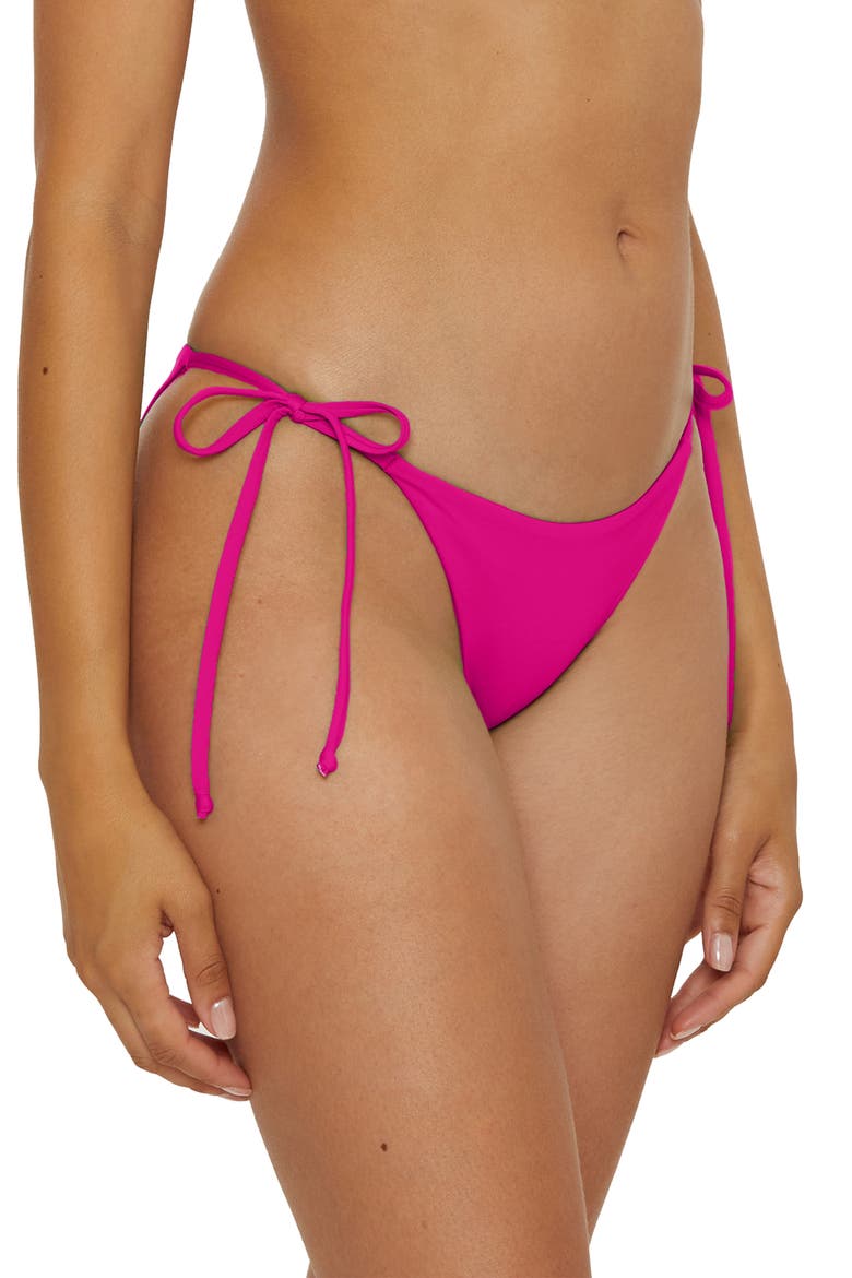 Color Code Side Tie Bikini Bottoms, Alternate, color, HIBISCUS