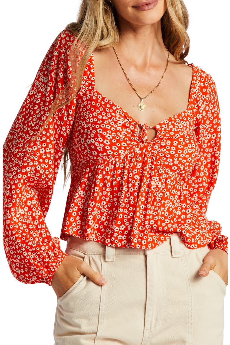Your Fav Cutout Tie Neck Top, Alternate, color, FIRE SIDE