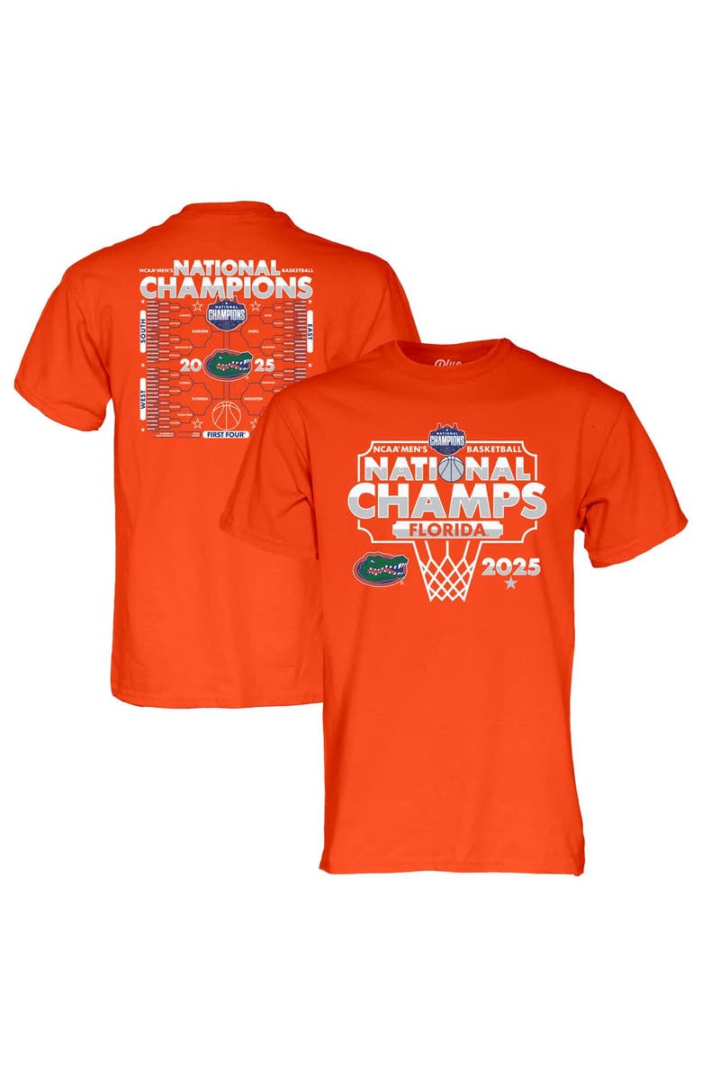 BLUE 84 Men's Blue 84 Orange Florida Gators 2025 NCAA Men's Basketball National Champions Bracket T-Shirt, Alternate, color,