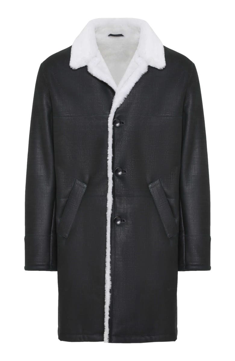 GORSKI Merino Shearling Lamb Short Coat, Alternate, color, Black Pattern/White