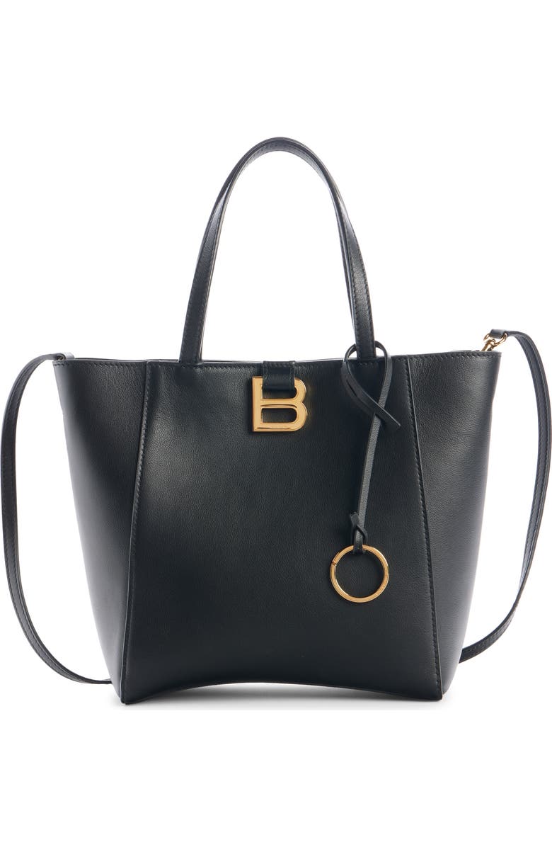 Balenciaga Small Hourglass Soft Leather Tote, Main, color,