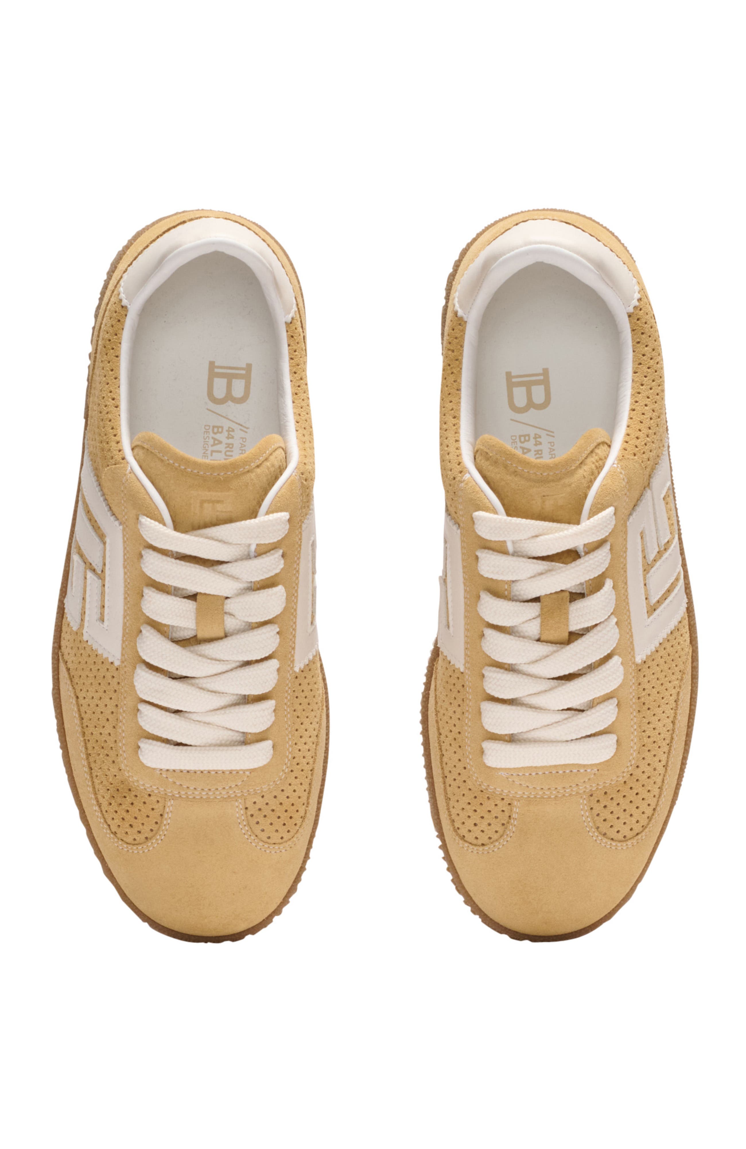 Balmain Suede Balmain Swan trainers, Alternate, color, Beige