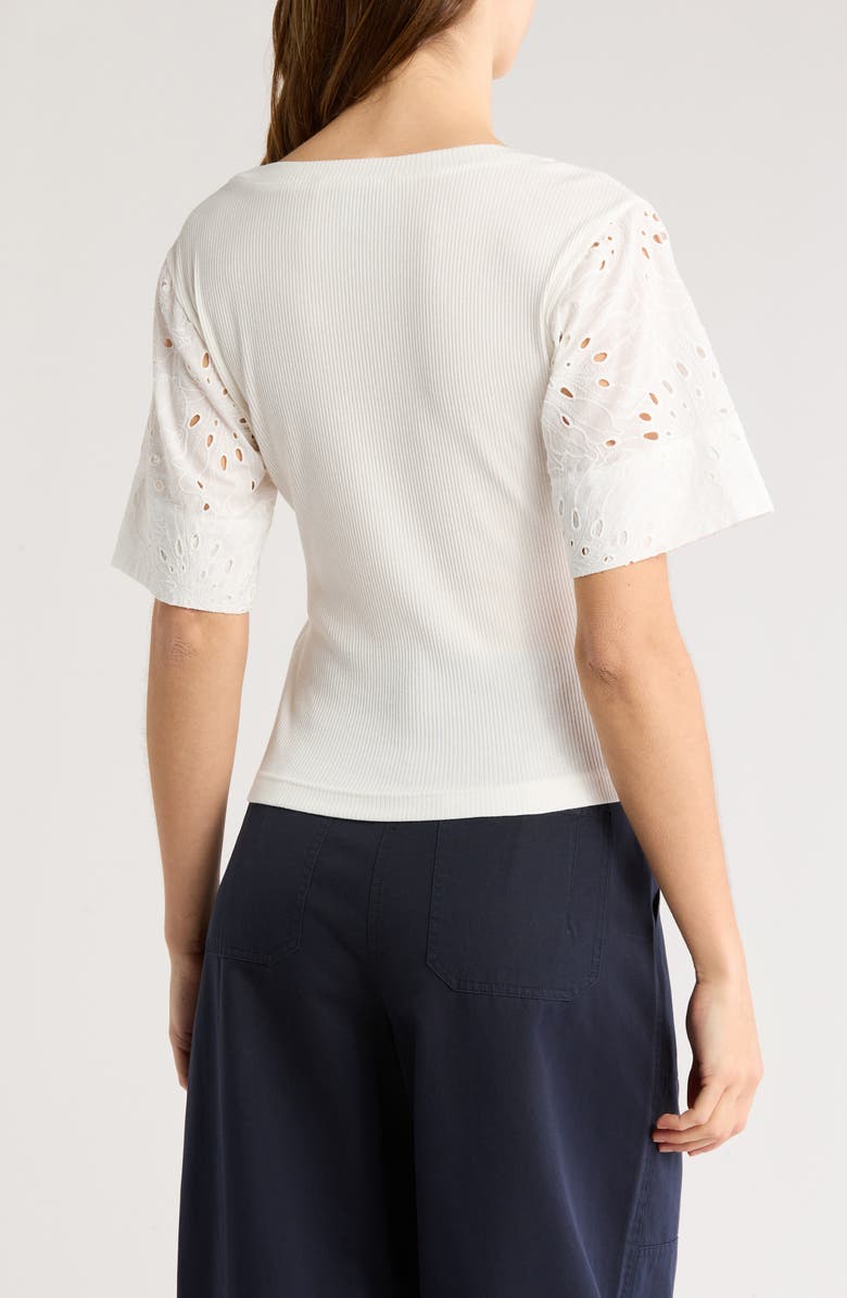 Derek Lam 10 Crosby Margaux Mix Media T-Shirt, Alternate, color, 