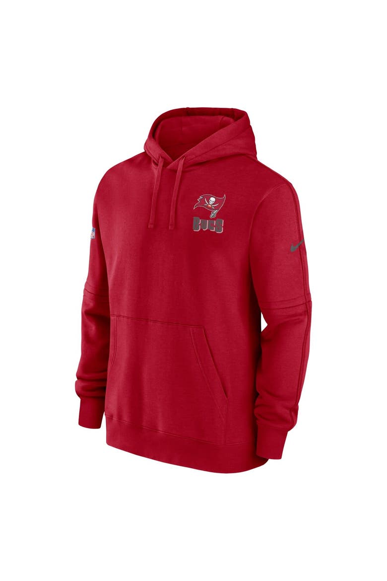 Men's Nike Red Tampa Bay Buccaneers Sideline Club Fleece Pullover Hoodie, Alternate, color, Red